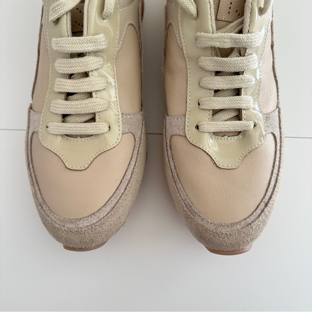 Yosi Samra Women's Paige Sneakers in Taupe Multi Cream Tan Color sz 10 - Picture 3 of 15